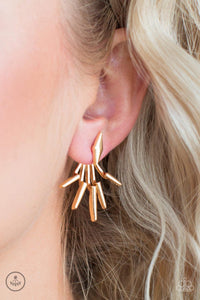 Paparazzi Accessories-Extra Electric - Gold Earrings