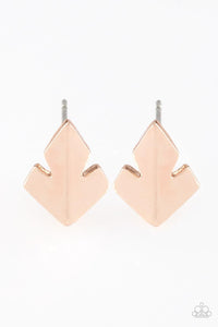 Paparazzi Accessories-Fire Drill - Rose Gold Earrings