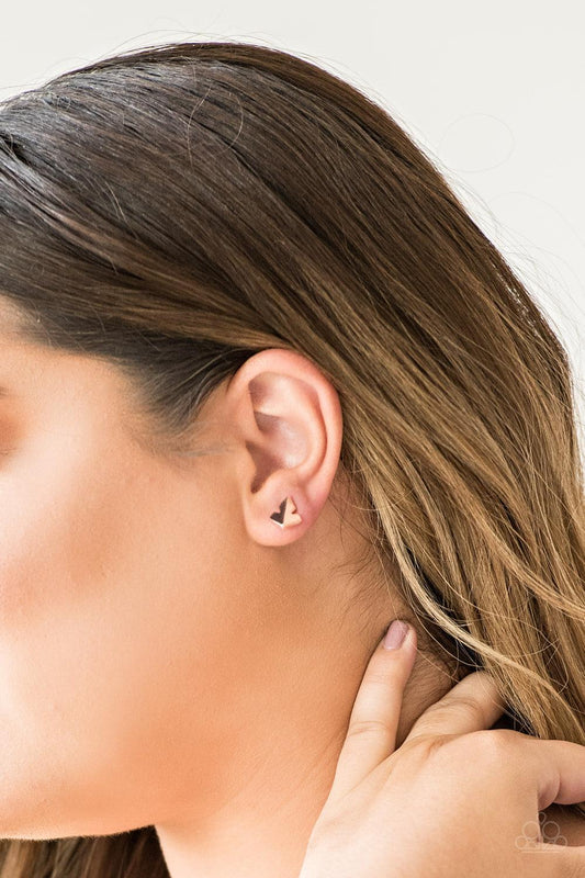 Paparazzi Accessories-Fire Drill - Rose Gold Earrings