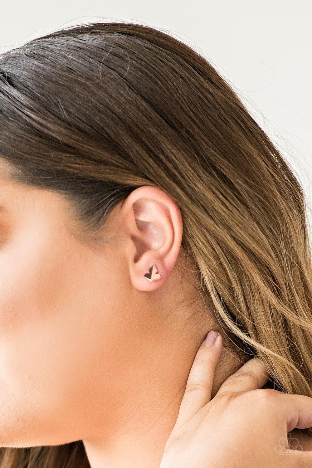 Paparazzi Accessories-Fire Drill - Rose Gold Earrings