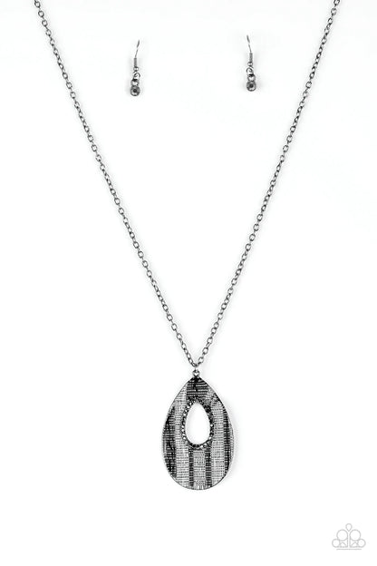 Stop, TEARDROP, and Roll Black Necklace - Jewelry by Bretta
