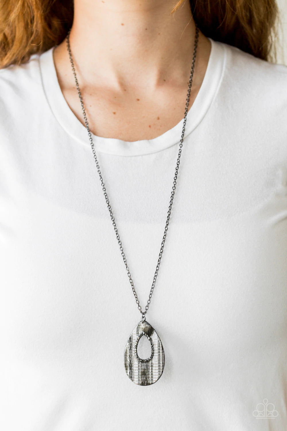 Stop, TEARDROP, and Roll Black Necklace - Jewelry by Bretta