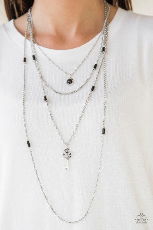 Key Keynote Black Necklace - Jewelry by Bretta