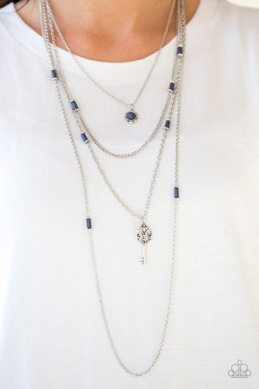 Key Keynote Blue Necklace - Jewelry by Bretta