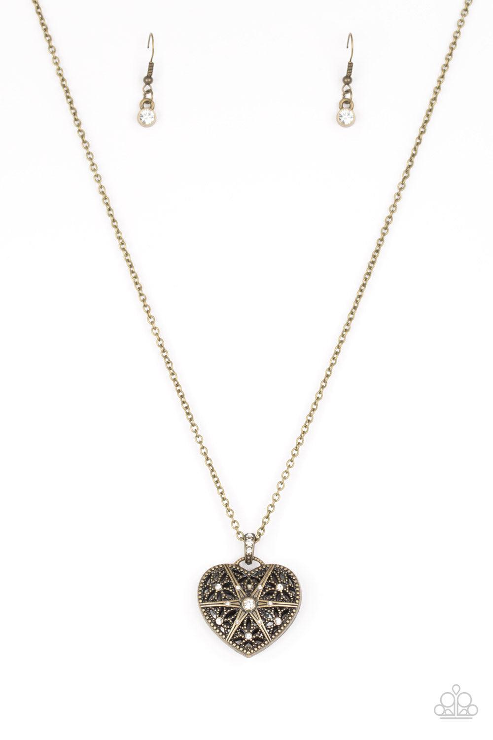 Paparazzi Accessories-Casanova Charm - Brass Necklace