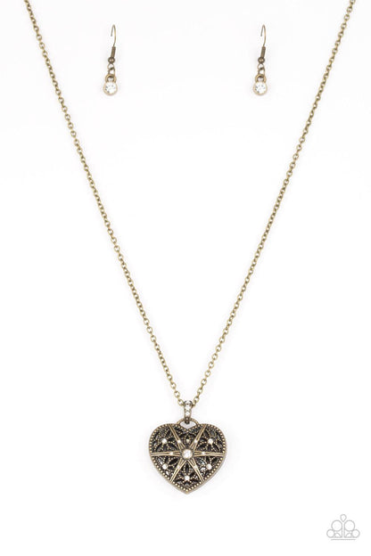 Paparazzi Accessories-Casanova Charm - Brass Necklace