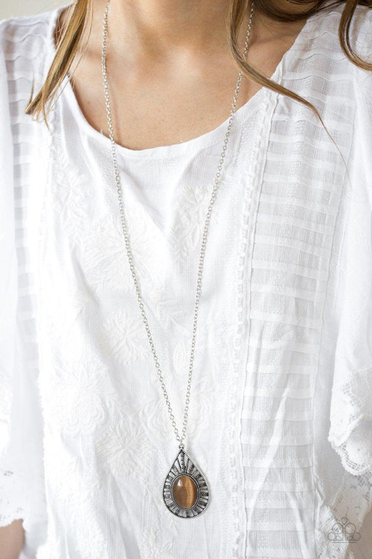 Paparazzi Accessories-Total Tranquility - Brown Necklace