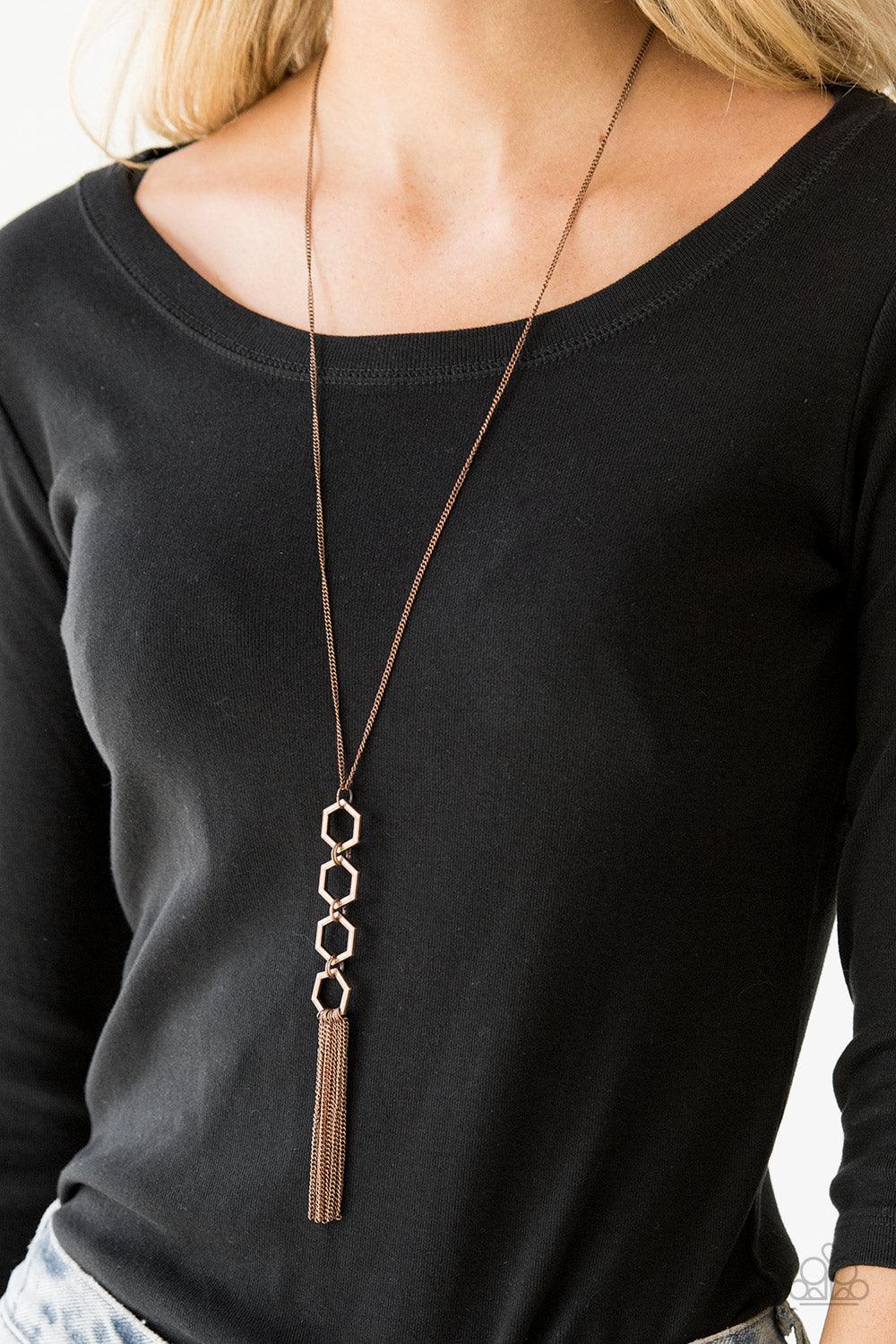 Paparazzi Accessories-Ready, Set, GEO! - Copper Necklace