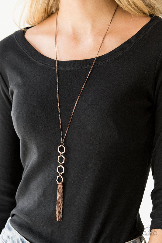 Paparazzi Accessories-Ready, Set, GEO! - Copper Necklace