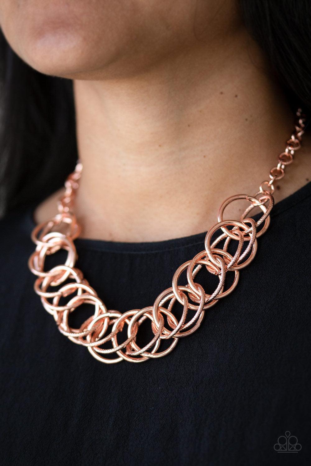 Paparazzi Accessories-Heavy Metal Hero - Copper Necklace