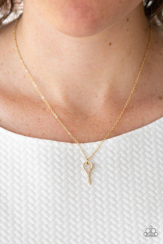 Key Figure Gold Necklace - Jewelry by Bretta