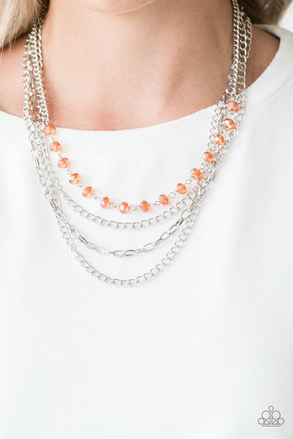Paparazzi Accessories-Extravagant Elegance - Orange Necklace