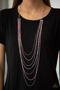 Paparazzi Accessories-Radical Rainbows- Pink Necklace