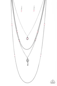 Key Keynote Pink Necklace - Jewelry by Bretta