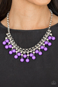 Paparazzi Accessories-Friday Night Fringe - Purple Necklace
