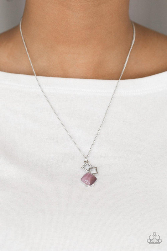 Stylishly Square Purple Necklace - Jewelry by Bretta