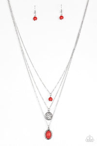 Paparazzi Accessories-Southern Roots - Red Necklace