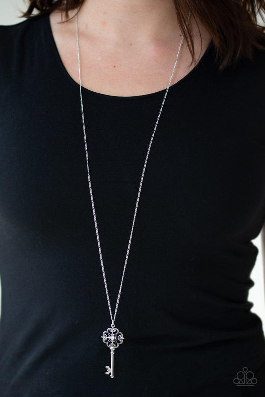 Got It On Lock White Necklace - Jewelry by Bretta