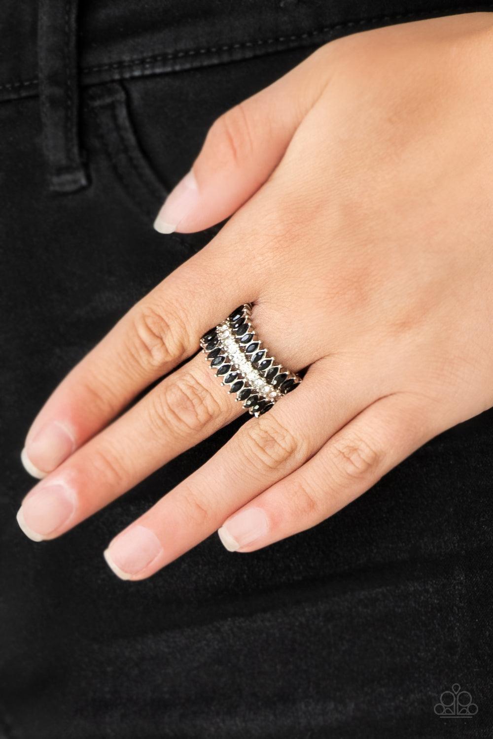 Paparazzi Accessories-Treasury Fund - Black Ring