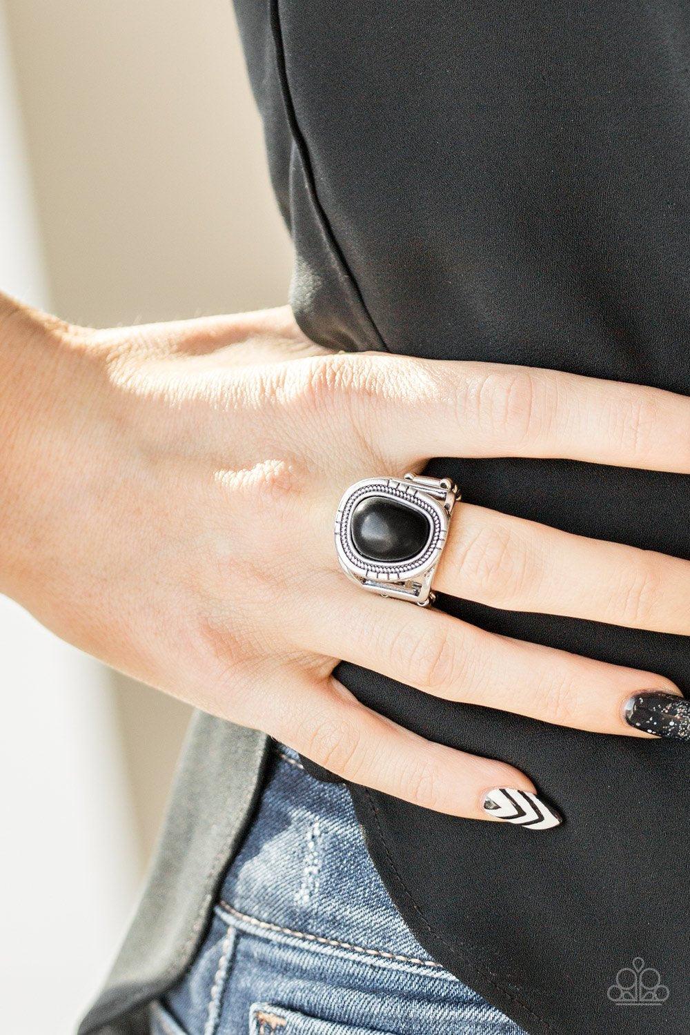 Out On The Range Black Ring -b Jewelry by Bretta