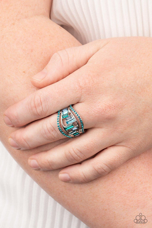 Paparazzi Accessories-Treasure Chest Charm - Blue Ring