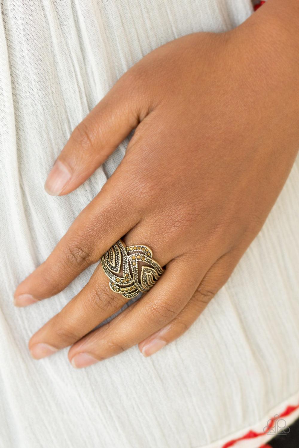 Paparazzi Accessories-Fire and Ice - Brass Ring