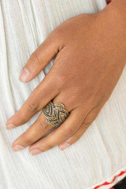 Paparazzi Accessories-Fire and Ice - Brass Ring