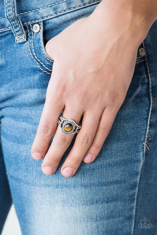 Paparazzi Accessories-Peacefully Peaceful - Brown Ring