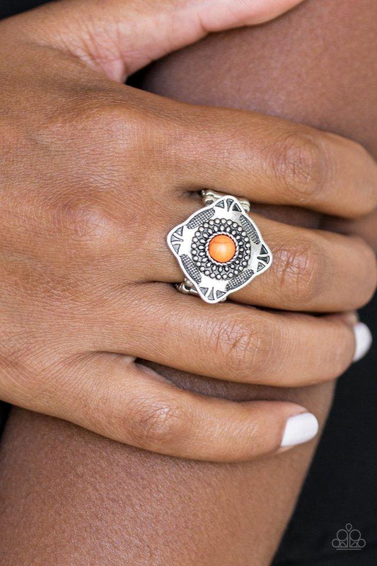 Four Corners Fashion Orange Ring - Jewelry by Bretta