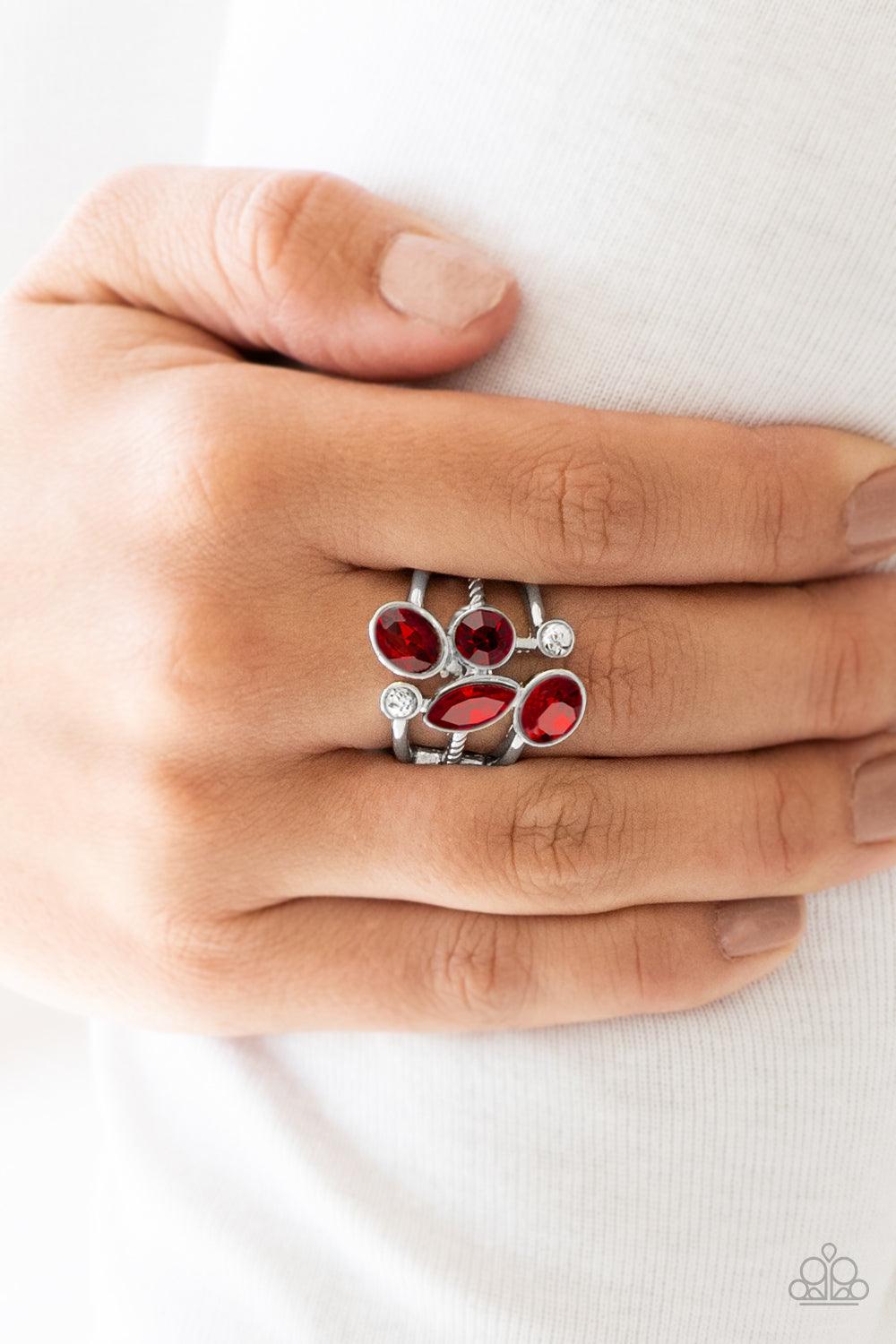 Paparazzi Accessories-Metro Mingle - Red Ring