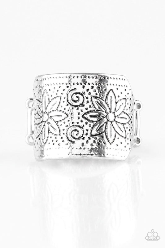 Wild Meadows Silver Floral Stretch Ring - Rings from Jewelry by Bretta