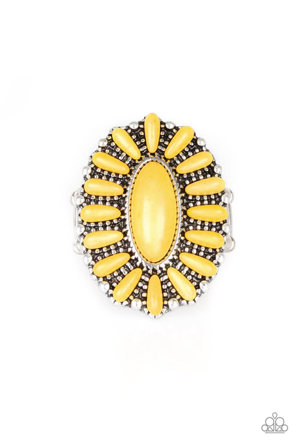 Paparazzi Accessories-Cactus Cabana - Yellow Ring