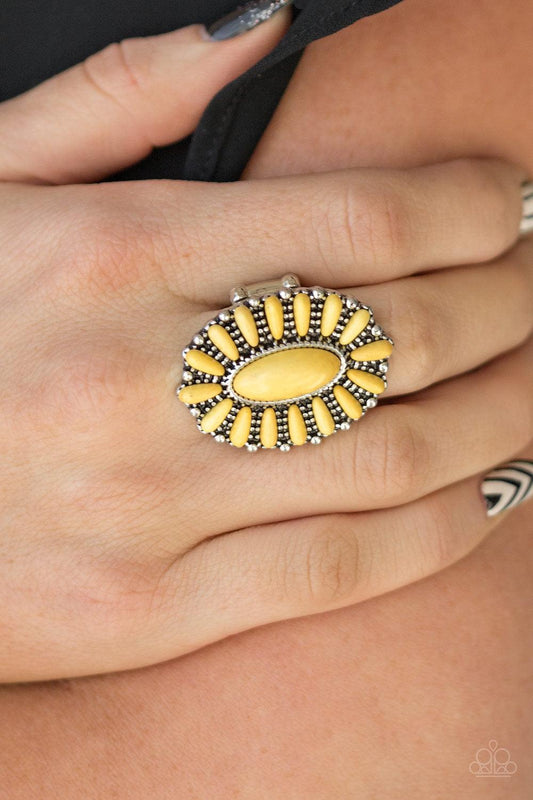 Paparazzi Accessories-Cactus Cabana - Yellow Ring