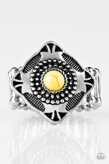 Paparazzi Accessories-Four Corners Fashion - Yellow Ring