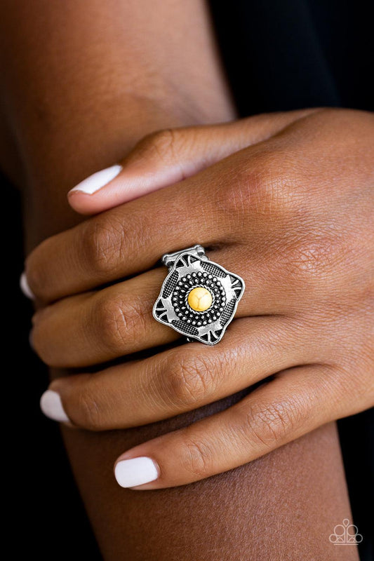 Paparazzi Accessories-Four Corners Fashion - Yellow Ring