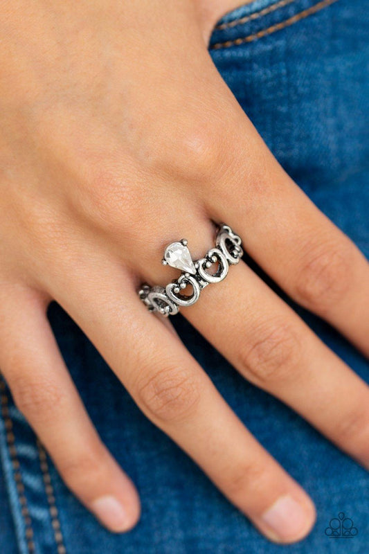 Paparazzi Accessories-Twinkling Tiaras - White Ring