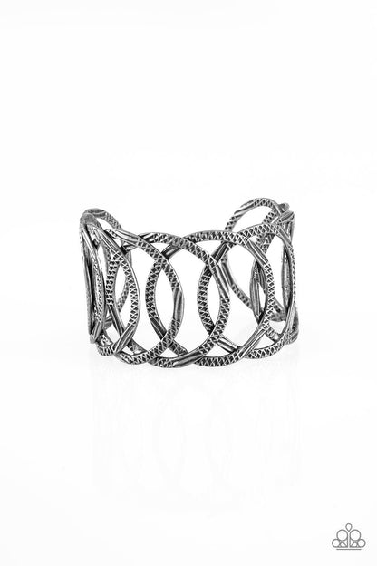 Paparazzi Accessories-Circa de Contender - Black Cuff Bracelet