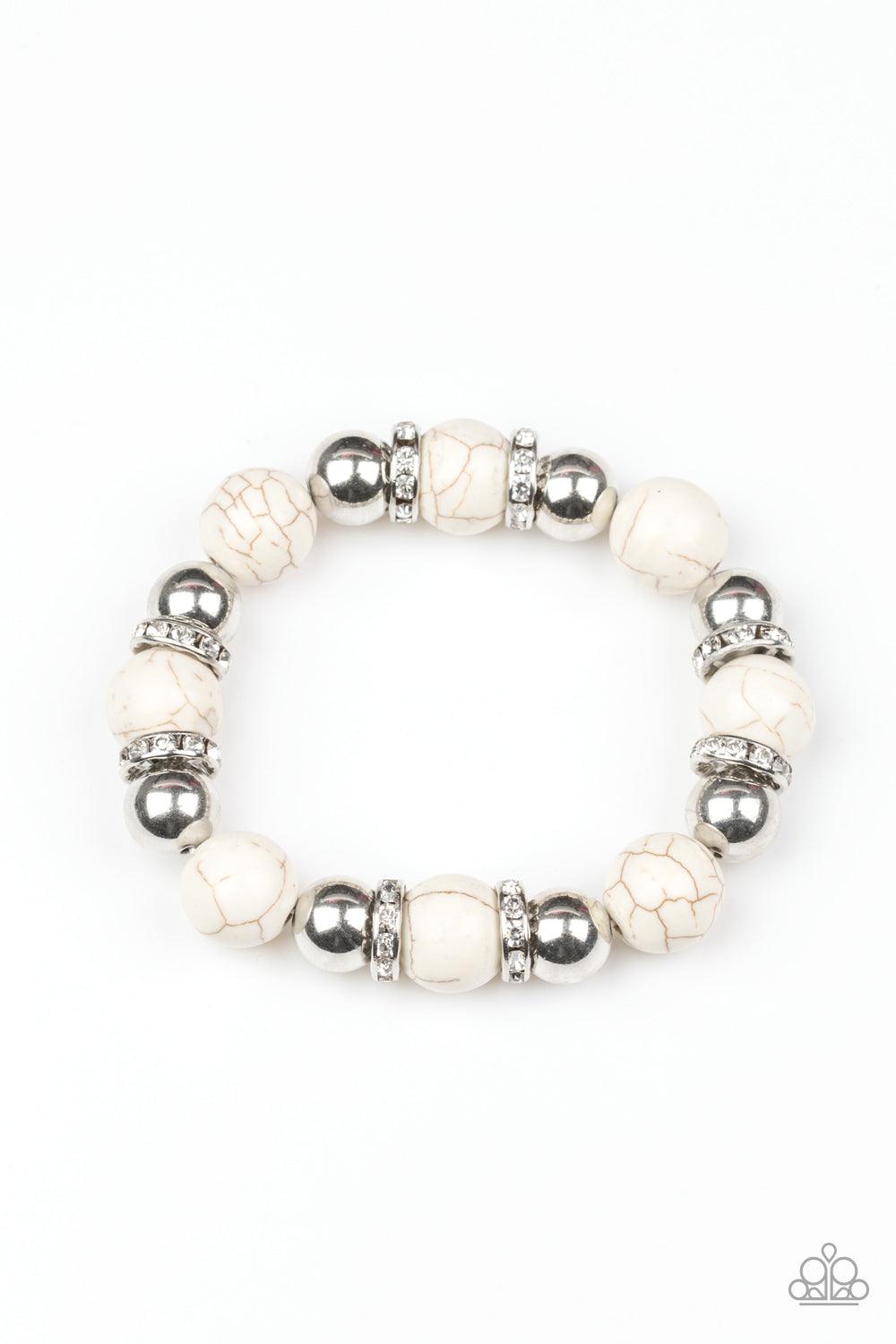 Paparazzi Accessories-Ruling Class Radiance - White Bracelet