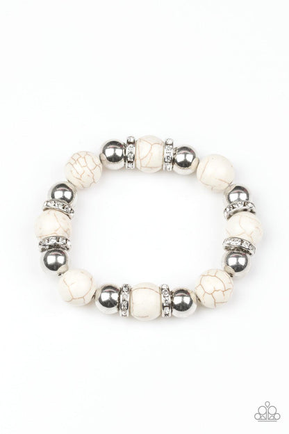 Paparazzi Accessories-Ruling Class Radiance - White Bracelet