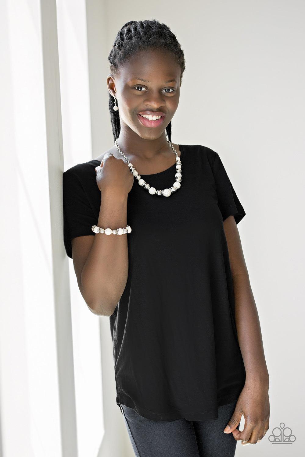 Paparazzi Accessories-The Ruling Class - White Necklace