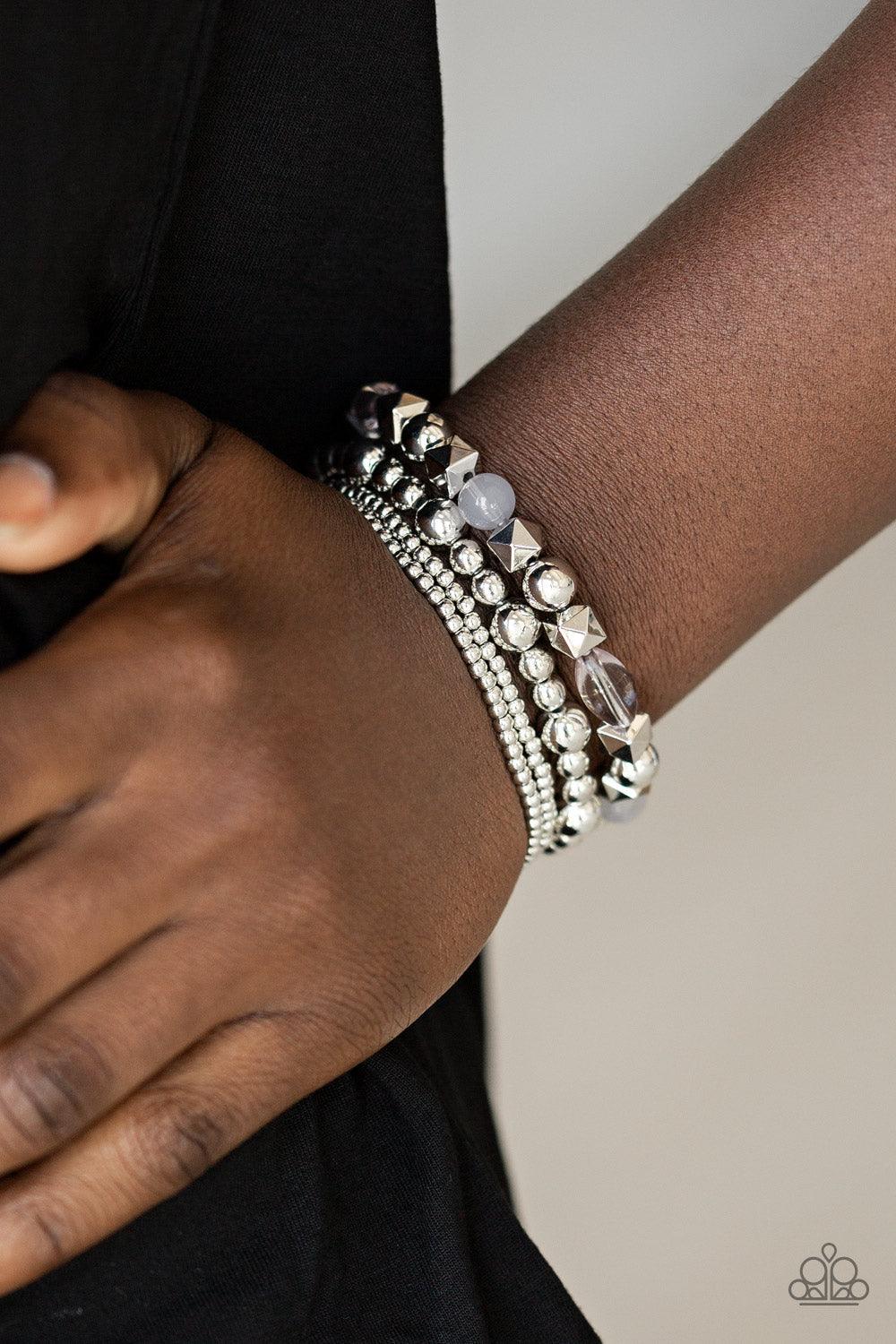 Paparazzi Accessories-Babe-alicious - Silver Bracelets