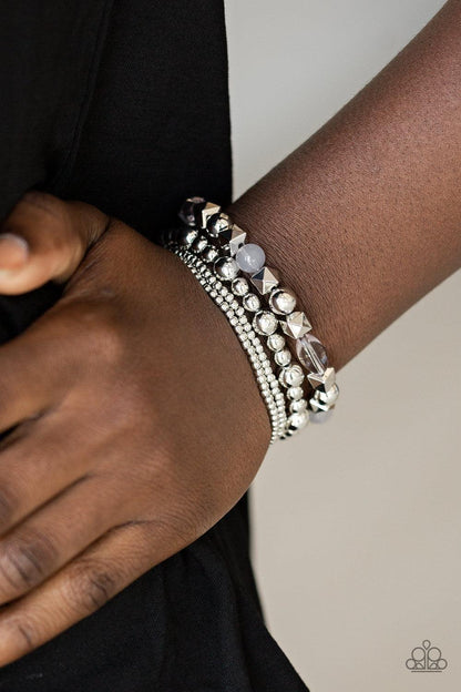Paparazzi Accessories-Babe-alicious - Silver Bracelets