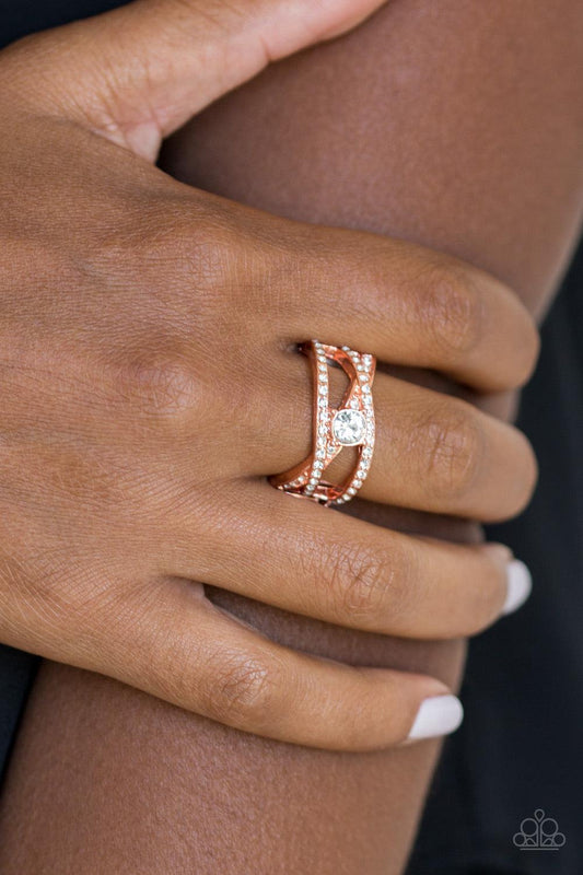 Paparazzi Accessories-Prepare To Be Dazzled! - Copper Ring