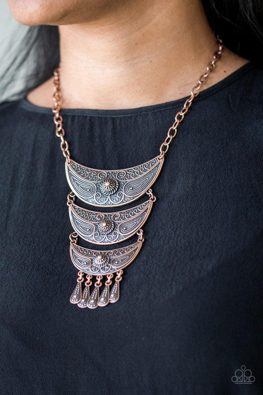 Paparazzi Accessories-Go STEER-Crazy - Copper Necklace