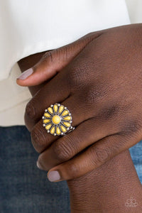 Paparazzi Accessories-Poppy Pop-tastic - Yellow Ring
