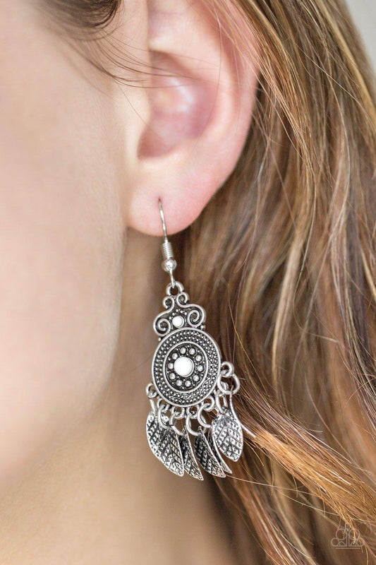 Paparazzi Accessories-Lower East WILDSIDE - White Earrings