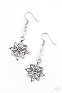 Paparazzi Accessories-Cactus Blossom - White Earrings