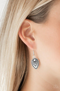 Paparazzi Accessories-Distance PASTURE - White Earrings