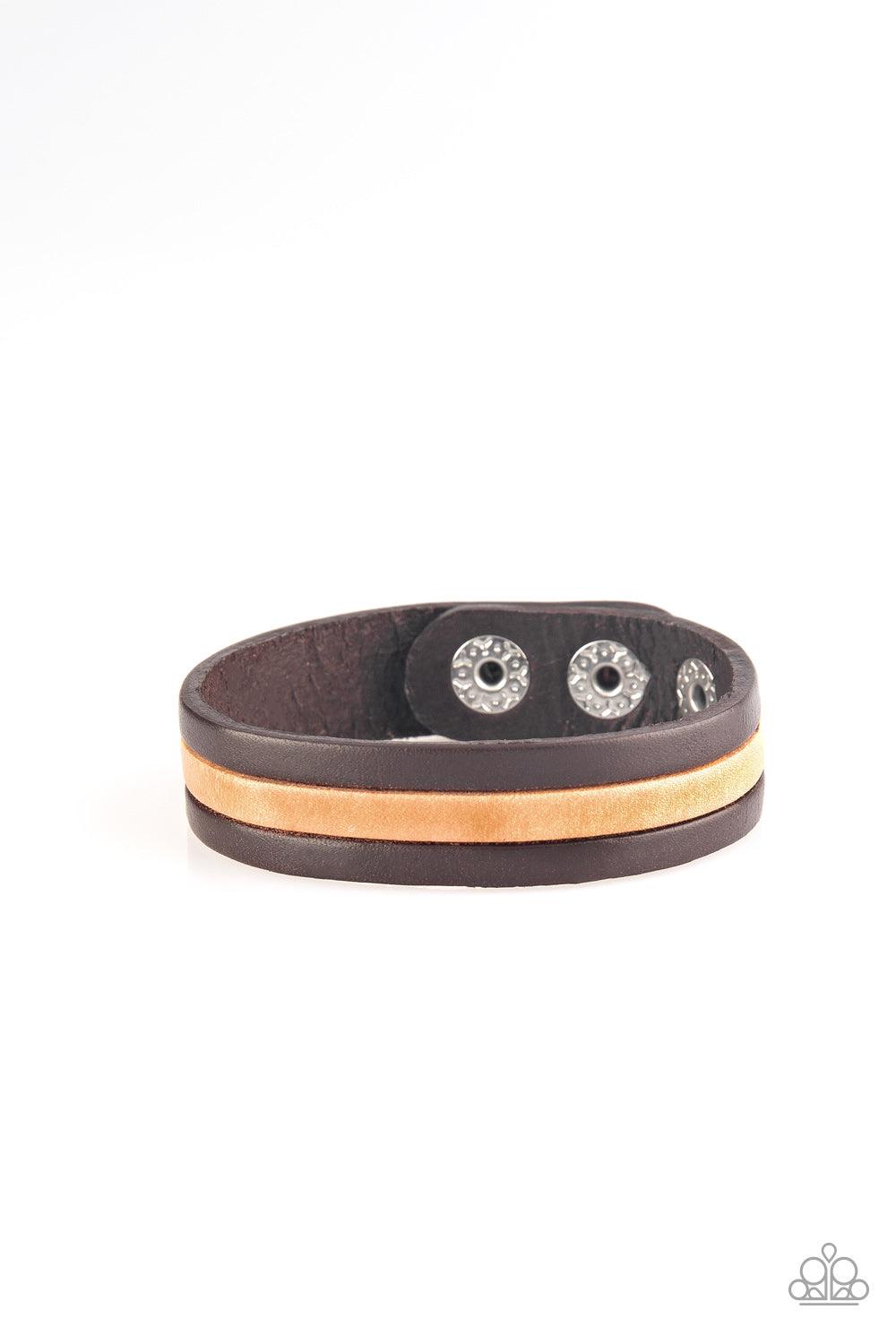 Paparazzi Accessories-Plain View - Brown Urban Bracelet