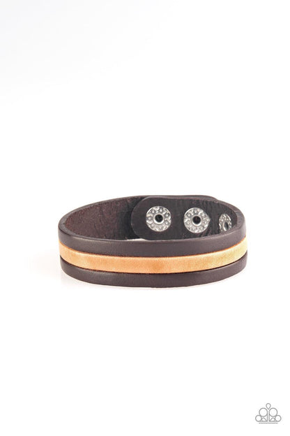 Paparazzi Accessories-Plain View - Brown Urban Bracelet